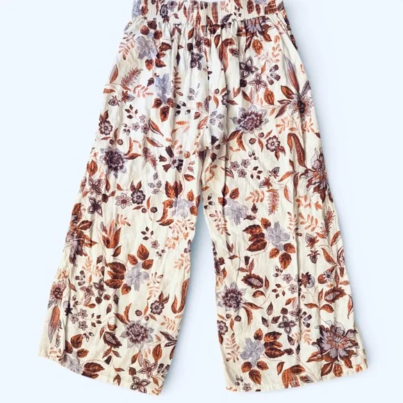 Rachel Zoe 100% Linen Floral Wide Leg Pants - Small - Picture 3 of 5